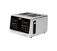 Geepas 6-in-1 Digital Touchscreen 4 Slice Toaster, Bagels, Gluten-Free, 6 Bread Types, Extra-Wide Slots, 1770W, Stainless Steel, Silver - GBT36569UK