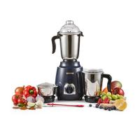 Geepas 600W 3-In-1 Indian Mixer Grinder Stainless Steel Jars & Blades Dry & Wet, Blue