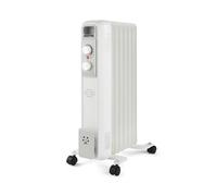 Geepas Oil Filled Radiator Heater 1500W, 7 Fin | Portable Electric Heater 3 Heat Settings | Adjustable Thermostat Safety Cut-off Overheat Protection Energy Efficient Heating | 2 Year Warranty White