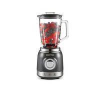 Geepas Electric Blender Smoothie Maker, 700W | Glass Jug Blender with Ice Crusher Stainless Steel Blades | 2 Speed Control with Pulse Function| 1.5L Glass Jar | Smoothie Milkshake Maker, Grey