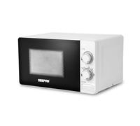 GEEPAS 700W Manual Solo Microwave Oven, 20L| Electric Oven with Auto Defrost Speedy Reheat | 5 Power Levels 2 Rotary Dials 30 Min Timer Easy Clean Standard Size of Dinner Plate | 2 Year Warranty White