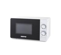 GEEPAS 700W Manual Solo Microwave Oven Auto Defrost Speedy Reheat White 20L | 5 Power Levels, 2 Rotary Dials, 30 Min Timer, Standard Size of Dinner Plate, Easy Clean, Removable Glass Turntable