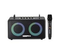 GEEPAS Karaoke Machine | Portable Bluetooth Speaker with UHF Wireless Microphone | Strong Bass RGB Lights BT5.3 USB/TF/AUX/FM/TWS