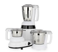 Geepas 750W 3-in-1 Mixer Grinder - Stainless Steel Jars & Blades - 3 Speed, Safety Twist Lock - Perfect for Dry & Wet Fine Grinding, Indian Curry Spices Coconut Grinding Mixing - 2 Years Warranty