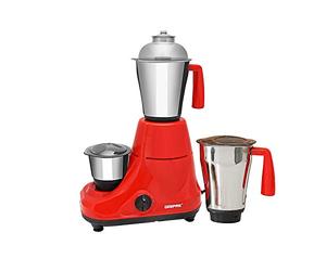 GEEPAS 750W 3-in-1 Mixer Grinder | Stainless Steel Jars & Blades | 3 Speed Control, Perfect for Chutney, Dry & Wet Fine Grinding Mixing | Overload Protection | Powerful Motor | 2 Year Warranty, Red