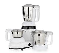 Geepas 750W 3-in-1 Mixer Grinder - Stainless Steel Jars & Blades - 3 Speed, Safety Twist Lock - Perfect for Dry & Wet Fine Grinding, Indian Curry Spices Coconut Grinding Mixing - 2 Years Warranty