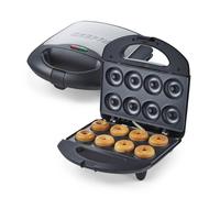 Geepas 750W Doughnut Maker Machine, 8 Hole - Stainless Steel Donut Maker, Non-Stick Doughnut Snack Maker Machine - Makes Crispy Golden Fresh 8 Pcs Of Doughnuts In One Go - 2 Years Warranty