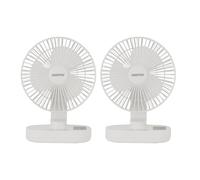 GEEPAS 8-Inch Rechargeable Desk Cooling Fan (Pack of 2) | 3 Speed Silent Operation with Adjustable Head & Foldable Design | USB-C Charging, Up to 9 Hours Runtime - Portable for Table or Floor Use