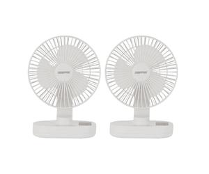 GEEPAS 8-Inch Rechargeable Desk Cooling Fan (Pack of 2) | 3 Speed Silent Operation with Adjustable Head & Foldable Design | USB-C Charging, Up to 9 Hours Runtime - Portable for Table or Floor Use