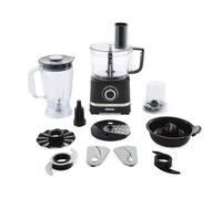 Geepas 800W 10 in 1 Food Processor Blender | Multifunctional Electric Blender Chopper Shredder Slicer French Fry Cutter Citrus Juicer Whisk Emulsifier Dry Grinder & Dough Attachment | 2 Speed & Pulse