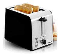 Geepas 850W 2 Slice Bread Toaster - with 7 Level Browning Control, Removable Crumb Tray, Cancel, Defrost and Reheat Functions - Auto Centering, Slide Out Crumb Tray - 2 Year Warranty, GBT36513UK