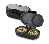 GEEPAS Dual Omelette Maker XL | Non-Stick Deep Fill Cooking Plates to Cook Oil Free | Double Egg Cooker Makes 2 Omelettes | Multicooker for Breakfast | Cool Touch Handle & Easy Clean | 850W