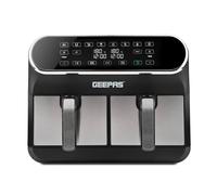 GEEPAS Prestige Dual Zone Digital Air Fryer | 8L XL Capacity 2 Drawers 8-In-1 Cooking Presets | Touch Screen Smart Finish, 60Min Timer Function Dishwasher-Safe Healthy Oil Free & Low Fat Cooking 1700W