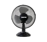 GEEPAS 9" Table Fan | Electric Portable Worktop Desk Fan with 2 Speeds 3 Blades, Adjustable Tilt Wide Angled Oscillation | Powerful Low Noise Airflow for Home Office | 1 Year Warranty, Black 22W