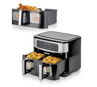 Geepas 9L Dual Basket Air Fryer with a 10L Dual Basket Vortex Technology 2600W in Black Geepas Black