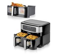Geepas 9L Dual Basket Air Fryer With Single 10L Basket Vortex Technology 2600W In Black Black