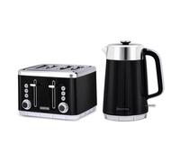 Geepas "Arcus" 1.7L Double-Wall Kettle & 4-Slice Toaster Set in Black Geepas Black
