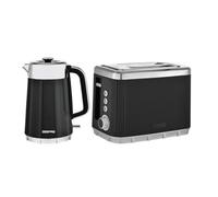 (Black) GEEPAS 1.7L Electric Kettle & 2 Slice Toaster Kitchen Combo Set