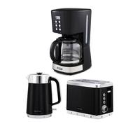 Geepas Arcus 1.7L Kettle & Toaster Set with Filter Coffee Machine in Black Geepas Black