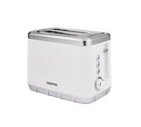 GEEPAS Arcus 2 Slice Toaster | 7 Browning Levels Cancel Defrost Reheat | For Thin Small Bread Slice Removable Crumb Tray Cool Touch Housing High Lift Space-Saving Design | 2 Yr Warranty 930W White