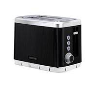 GEEPAS 2 Slice Toaster | 7 Browning Levels Cancel Defrost Reheat | For Thin Small Bread Slice Removable Crumb Tray Cool Touch Housing High Lift Space-Saving Design | 2 Yr Warranty 930W Black Arcus