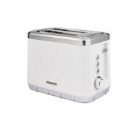GEEPAS 2 Slice Toaster | 7 Browning Levels Cancel Defrost Reheat | For Thin Small Bread Slice Removable Crumb Tray Cool Touch Housing High Lift Space-Saving Design | 2 Yr Warranty 930W White Arcus