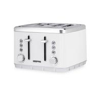 GEEPAS 4 Slice Toaster 7 Browning Defrost Reheat Function 1860W Arcus White