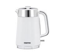 Geepas Arcus Collection White Double Wall Electric Kettle 1.7L 3000W Stainless Steel