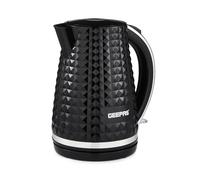 GEEPAS 1.7L Cordless Electric Kettle | Textured Kettle with 360° Rotational Base & Concealed Heating | Auto Shut Off Boil Dry Sensor | Space Saving Cord Storage and LED Indicator | 2200W Argyle Black