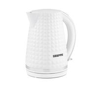 Geepas 1.7L Cordless Kettle - 360° Base, Auto Shut-Off, 2200W - Argyle White