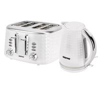 GEEPAS Argyle 4 Slice Bread Toaster & 1.7L Cordless Electric Kettle Combo Set