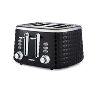 Geepas Argyle 4 Slice Bread Toaster With 7 Level Browning Control 1750W, Black