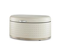 Geepas Argyle 9L Bread Bin Carbon Steel Container With Flip-Open Lid, Cream