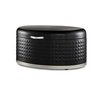 Geepas Argyle 9L Bread Bin Carbon Steel Container With Flip-Open Lid, Black