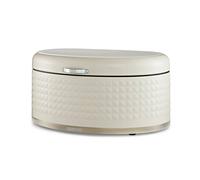 GEEPAS Argyle Bread Bin 9L | Carbon Steel Container with Flip-Open Lid & Easy-to-Lift Lid Handle | Easy Clean Design Preserves Loaves Fresh Longer | Shields from Dust Mites | Storage Box Cream