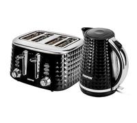 (Black) Geepas 4 Slice Bread Toaster & Electric Kettle Set