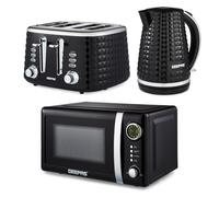 GEEPAS Argyle Collection Digital 20L Microwave 1.7L Kettle & 4 Slice Toaster Set