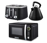 Argyle Kettle Toaster and 20L Digital Microwave Set Geepas Black One Size