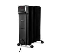 Geepas 2500W Digital Oil Filled Radiator, 11 Fin - Energy Efficient Electric Heater with LED Display, Built-in Timer, 3 Heat Settings, Low Running Cost and Remote Control - 2 Year Warranty, Black