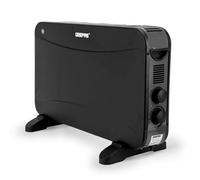 GEEPAS Convector Heater 2000W | Portable Free-Standing Electric Heater for Home with Rotary Dials | Variable Thermostat Quiet Operation Energy-Efficient & Safe Heating | 2 Year Warranty Black