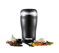 Geepas Coffee Grinder Food Processor, 150W | Electric Dry Grinder Coffee Mill, Plastic Housing, Stainless Steel Blades for Coffee Beans Spices Nuts - 40g Detachable Bowl, Black