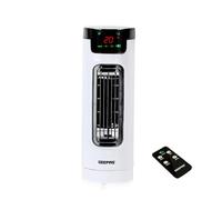 Geepas Cooling Mini Tower Fan with Remote Control - Portable, Oscillating, 3 Speed Settings with 7.5 Hour Timer Function - Powerful Airflow for Home or Office, White, 2 Year Warranty