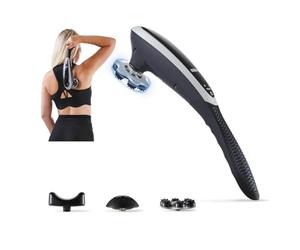 GEEPAS Cordless Handheld Massager | Deep Tissue Massage Gun with 3 Speed 3 Vibration Modes, 15 Min Timer | Anti Slip Portable Design USB-C Rechargeable | Gifts for Men Women | 2 Year Warranty Black