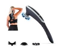GEEPAS Cordless Handheld Massager | Deep Tissue Massage Gun with 3 Speed 3 Vibration Modes, 15 Min Timer | Anti Slip Portable Design USB-C Rechargeable | Gifts for Men Women | 2 Year Warranty Black