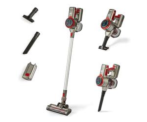 GEEPAS Cordless Vacuum Cleaner & Handheld Upright Stick 240V | 60Min Run Time Dual Mode Machine for Carpet Hard Floor | Lightweight Rechargeable Battery LED Motorised Headlight HEPA Filter 350W