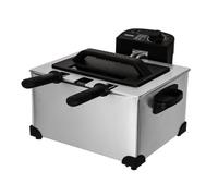 GEEPAS Deep Fat Fryer with Triple Baskets | Large 5L Electric Fryer with Viewing Window, Adjustable Temperature Control | 4L Large Basket & 2L Each 2 Small Baskets | Stainless Steel, Silver 2000W