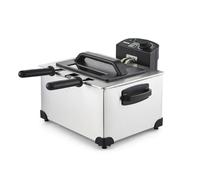 GEEPAS Deep Fat Fryer with Triple Baskets | Large 5L Electric Fryer with Viewing Window, Adjustable Temperature Control | 4L Large Basket & 2L Each 2 Small Baskets | Stainless Steel, Silver 2000W