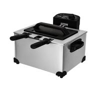 GEEPAS Deep Fat Fryer with Triple Baskets | Large 5L Electric Fryer with Viewing Window, Adjustable Temperature Control | 4L Large Basket & 2L Each 2 Small Baskets | Stainless Steel, Silver 2000W