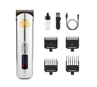 Professional Hair Clipper Digital Beard Trimmer Cordless Rechargeable Silver