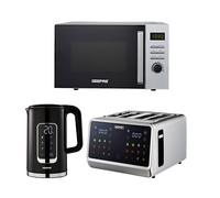Geepas Digital Kettle And Toaster Set With 23L Digital Microwave Multi
